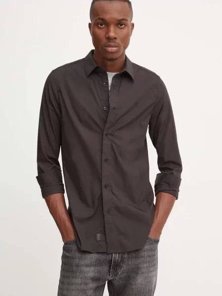 Košile G-Star Raw slim s klasickým límcem černá