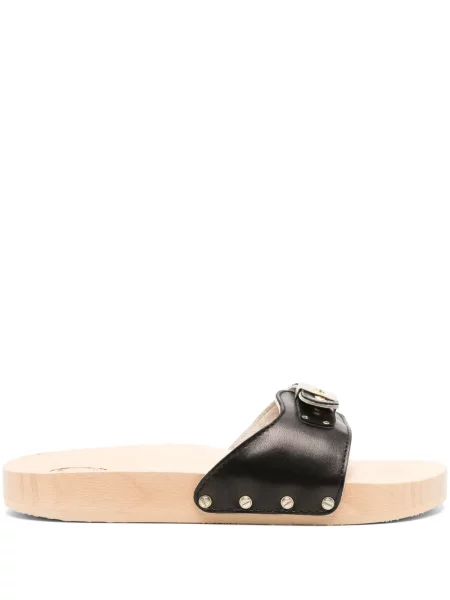 Papuci Scholl din piele negru