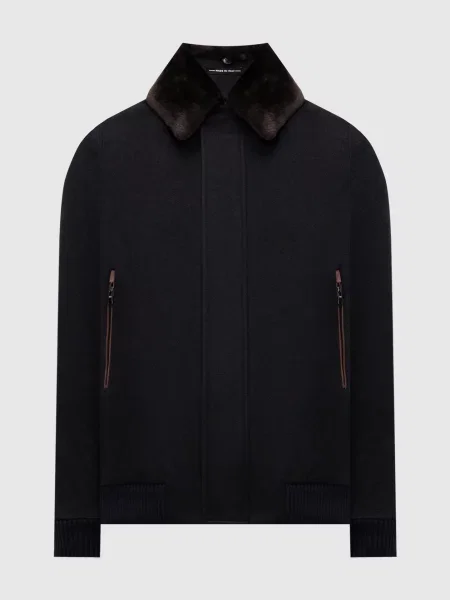 Куртка з кашеміру на хутрі Cashmere&whiskey синя