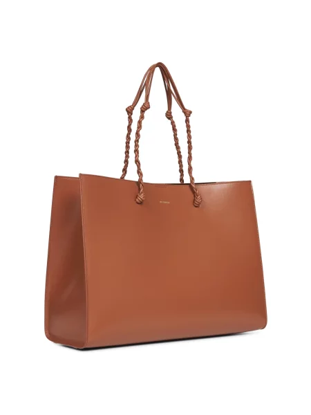 Shopperka Jil Sander skórzana brązowa