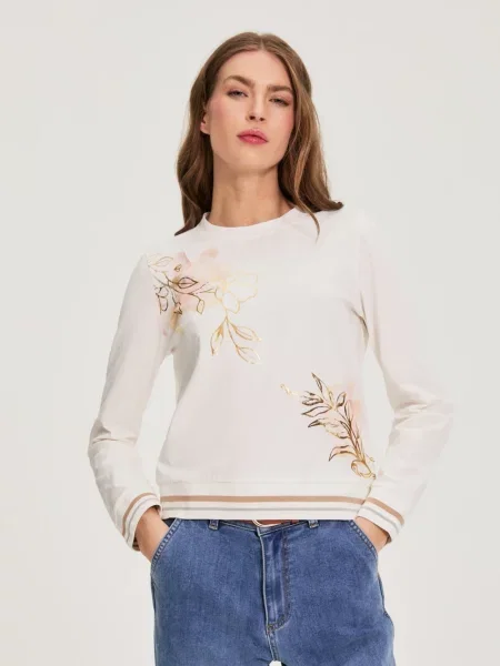 Tricou cu mânecă lungă Marisse alb