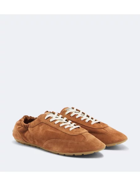 Sneakerși Saint Laurent din piele de căprioară maro