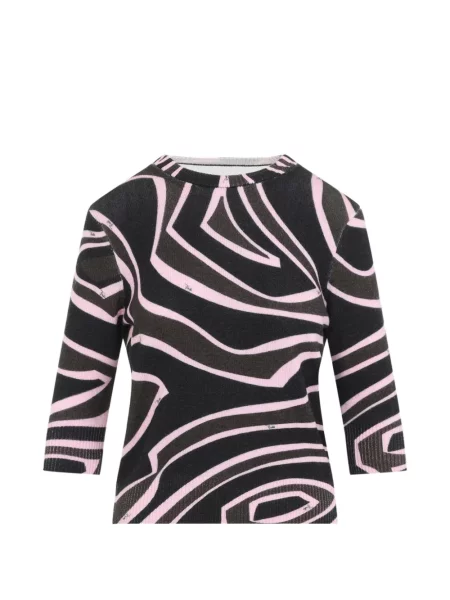 Pulover Pucci cu imagine cu spatele deschis negru