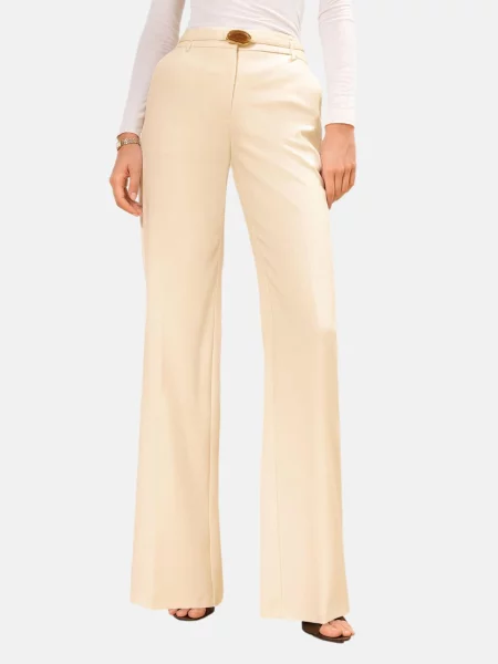 Lipsy Pantaloni cu dungă ecru