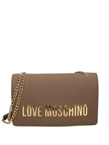 Geantă Love Moschino cu autograf maro