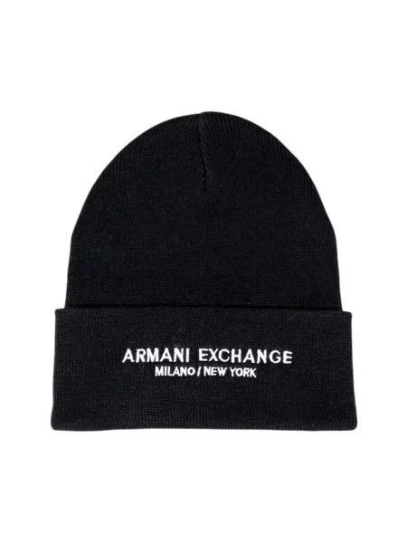 Czapka Armani Exchange wełniana w miejskim stylu czarna