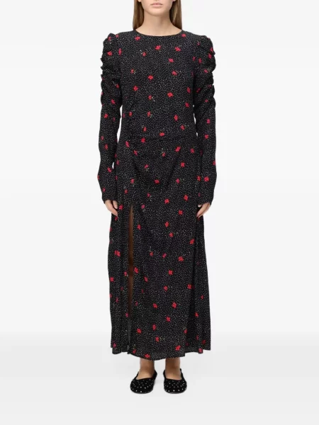 Rochie maxi Mar De Margaritas cu model floral cu imagine negru