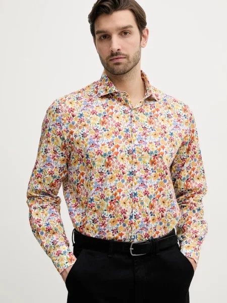 Košulja Paul&Shark za muškarce regular s klasičnim ovratnikom žuta