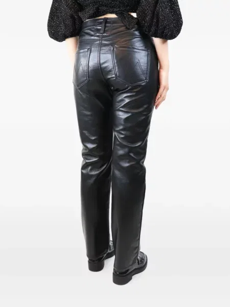 Pantaloni Mother din piele negru