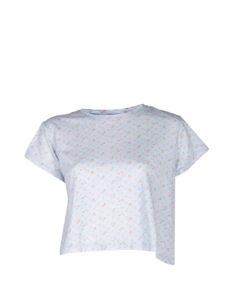 Tricou Loveshackfancy cu model floral cu imagine albastru