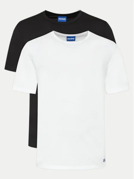 HUGO Blue Tricou Naolo albastru / negru alb