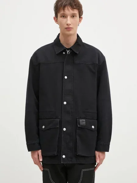 Carhartt WIP geaca jeans OG Santa Fe barbati de tranzitie negru