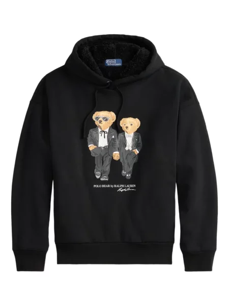 Ριγέ polo Polo Ralph Lauren με κουκούλα με αυτόγραφο λευκό