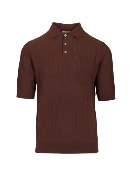 Tricou polo Ballantyne tricotate maro