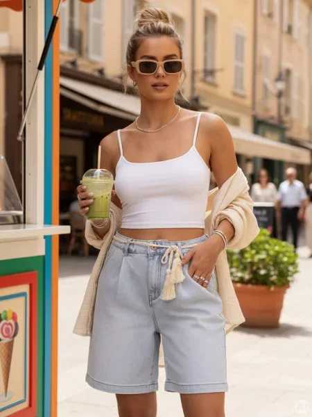 Spodenki jeansowe casual Dstreet niebieskie