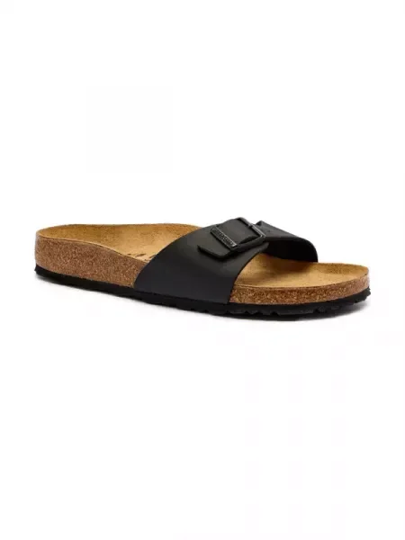 Birkenstock Șlapi Madrid cu adaos de piele negru