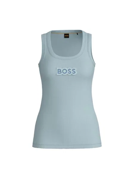 Top Boss Orange koronkowy z logo niebieski