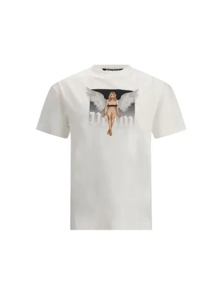 Koszulka Palm Angels z kryształkami biała