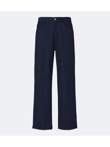 Pantaloni Auralee de mătase albastru