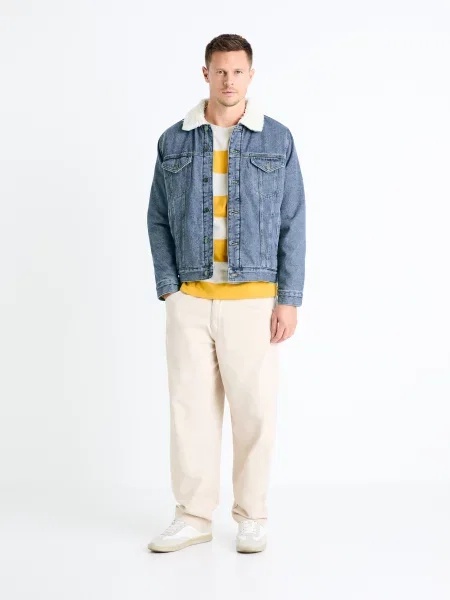 Tricou cu mânecă lungă Celio cu dungi alb