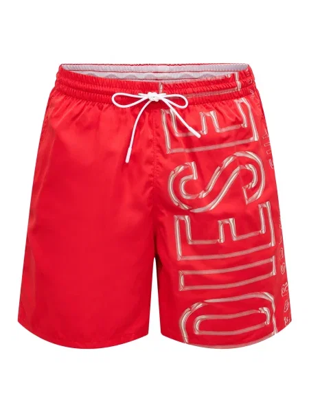 DIESEL Kratke kopalne hlače rdeča / pastelno rdeča / off-bela bela