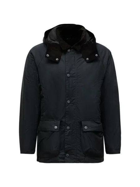 Gulerat geacă Barbour de catifea cord cu glugă verde