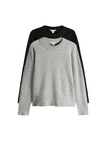 The Set Svetr šedý melír černá