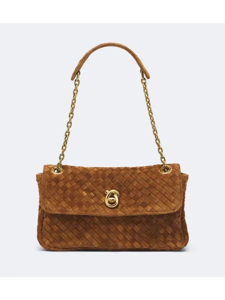 Geantă Bottega Veneta din piele de căprioară maro