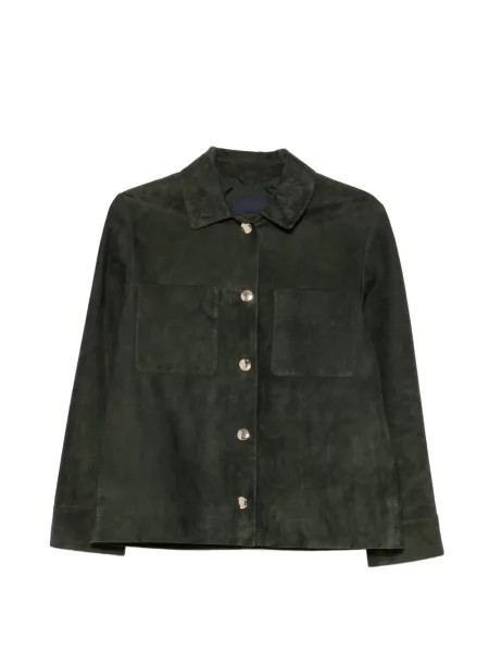 Geacă 's Max Mara din piele de căprioară verde