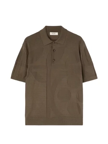 Tricou polo Retori de mătase maro