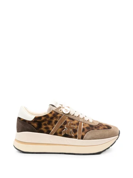 Sneakerși Premiata cu imagine cu model leopard maro