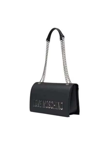 Lniana torebka Love Moschino czarna