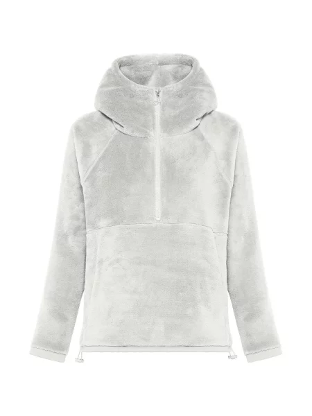 Hanorac cu glugă Deha din fleece alb