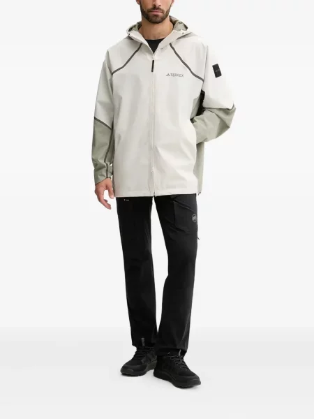 Spodnie cargo Adidas z kapturem z autografem do biegania białe