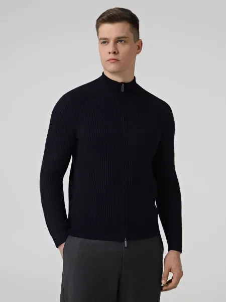Вовняний Кардиган Emporio Armani темно-синій синій