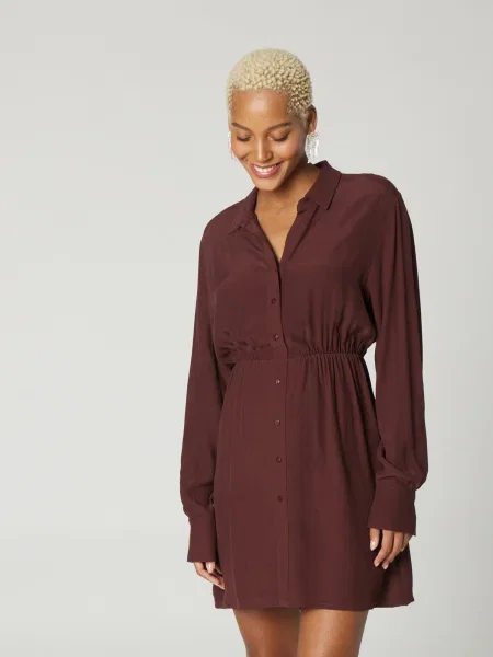 A LOT LESS Rochie tip bluză Delia pueblo maro
