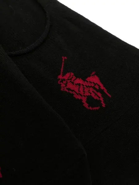 Șosete Polo Ralph Lauren cu autograf din țesătură twill albastru