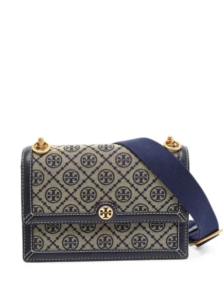 Geantă Tory Burch din canvas albastru