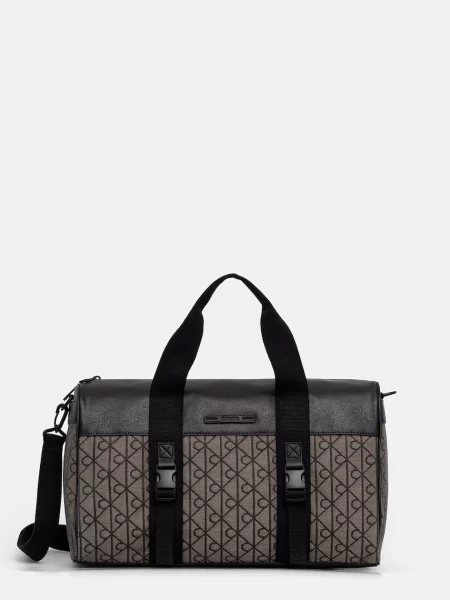Calvin Klein Geantă de weekend Mixed Emblem Aop Bej maro