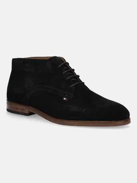 Велурени боти Tommy Hilfiger HILFIGER DRESS SUEDE BOOT мъжки черно