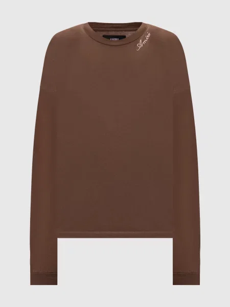 Лонгслів кольору хакі з вишивкою логотипа Amiri