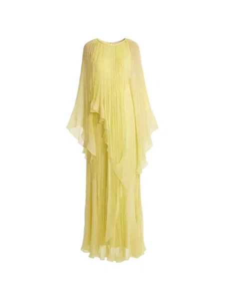 Rochie maxi Irina Schrotter cu volane galben