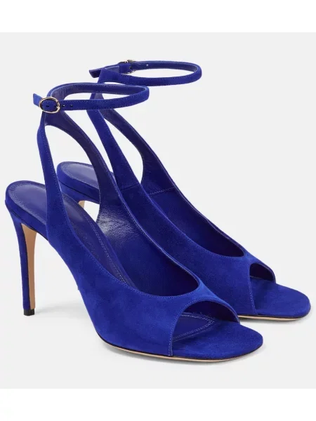 Sandale Victoria Beckham din piele de căprioară slingback albastru