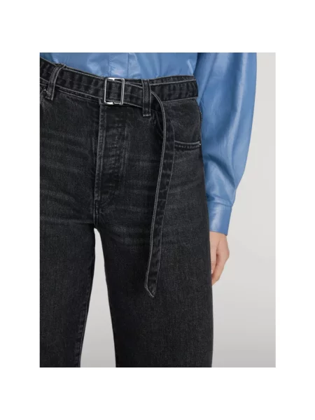 Szerokie jeansy Frame czarne