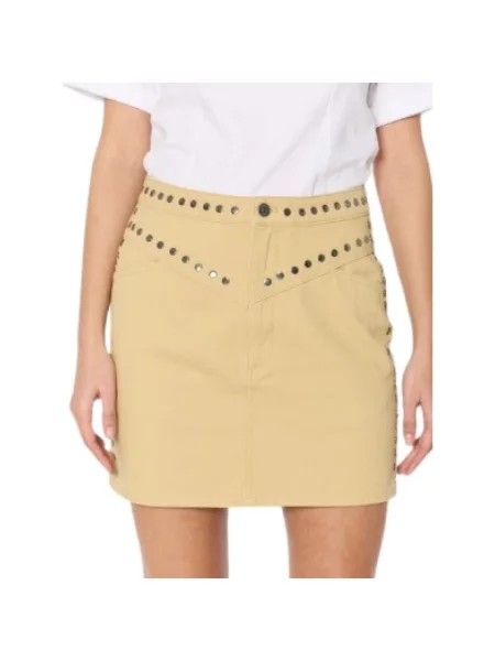 Spódnica jeansowa Berenice z nitami brązowa