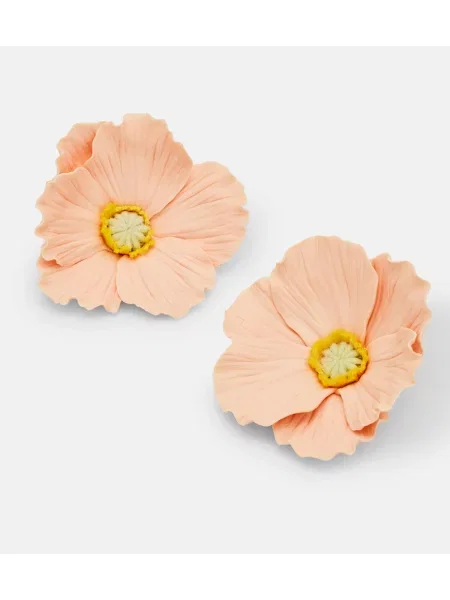 Cercei Jennifer Behr cu model floral roz