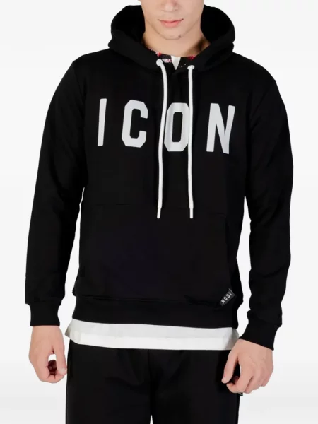 Hanorac cu glugă Icon Brand cu imagine negru