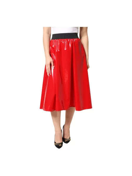 Spódnica midi Dolce And Gabbana z wysoką talią czerwona