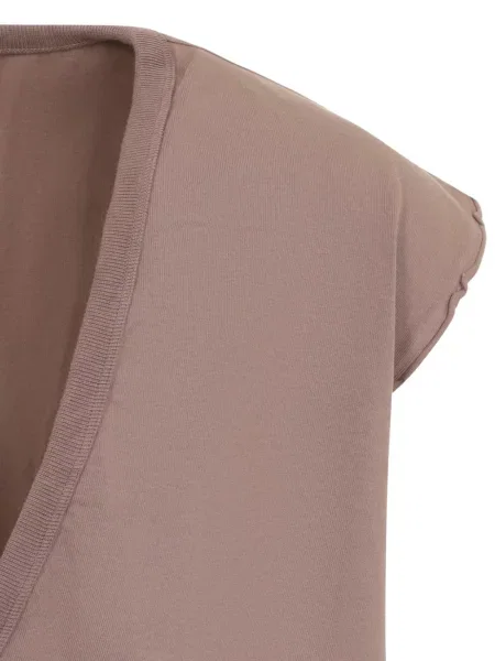 Αμάνικη μπλούζα Rick Owens Drkshdw με λαιμόκοψη v καφέ