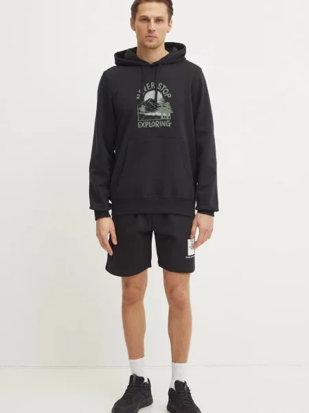 The North Face bluza Outdoor Graphic z kapturem z nadrukiem czarny